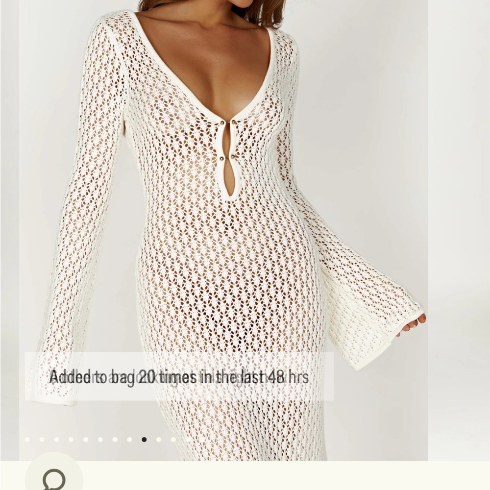 Meshki Cream Crochet Knit Top